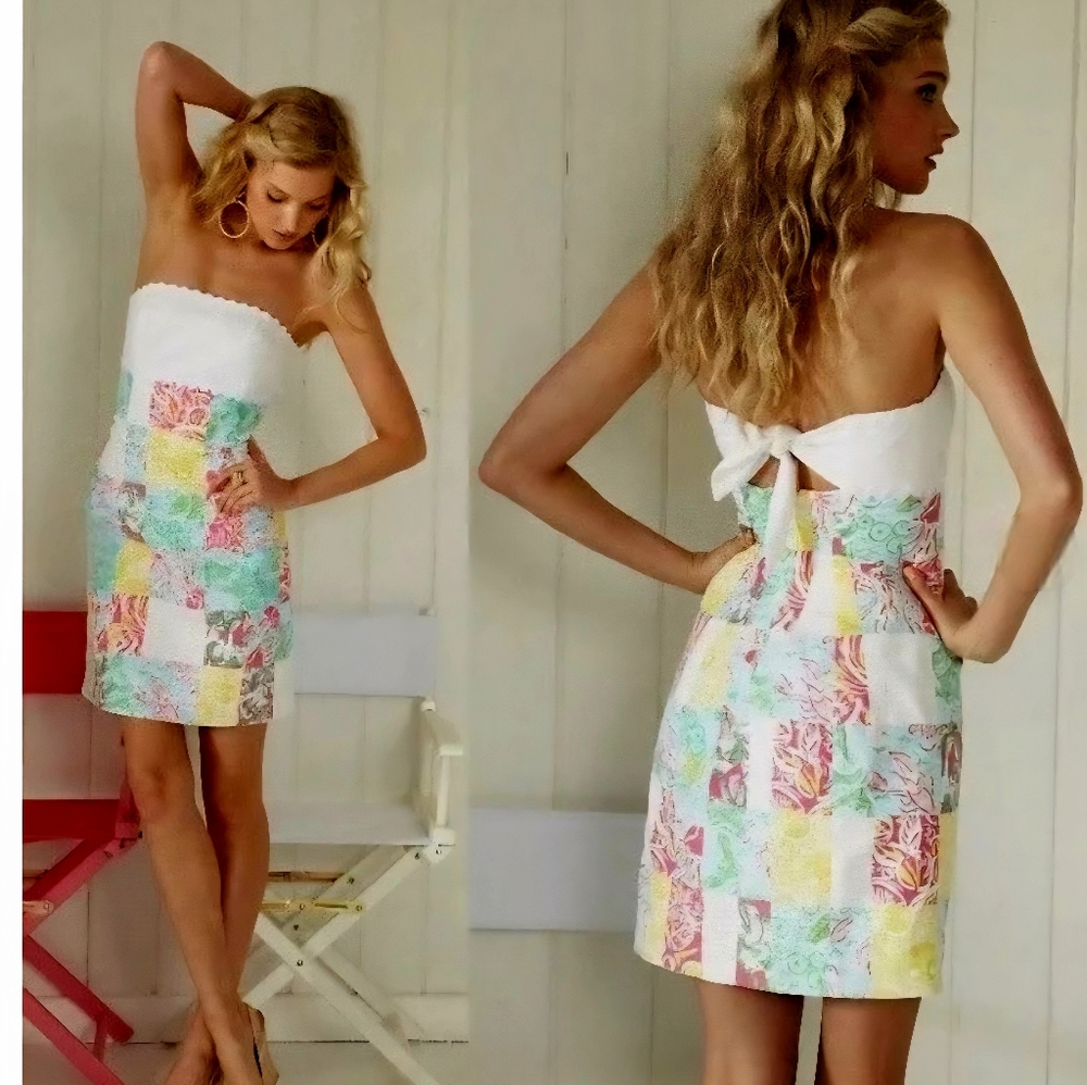 Lilly Pulitzer Franco Multi State Patch Strapless… - image 2